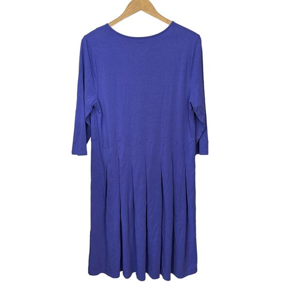 Soft Surroundings Women's Purple Iris Birdsong Seamed Dress Size Large Modal - Picture 4 of 7